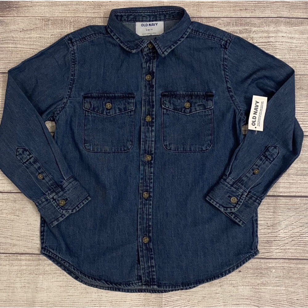 NWT Old Navy jean button down size S 6/7